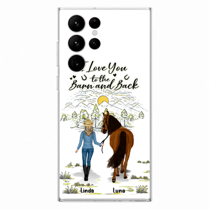 Personalized Horse Girl Phone Case - Up to 6 Horses - Gift Idea for Horse Lovers - I Love You To The Barn & Back - Case for iPhone/Samsung