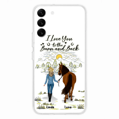 Personalized Horse Girl Phone Case - Up to 6 Horses - Gift Idea for Horse Lovers - I Love You To The Barn & Back - Case for iPhone/Samsung