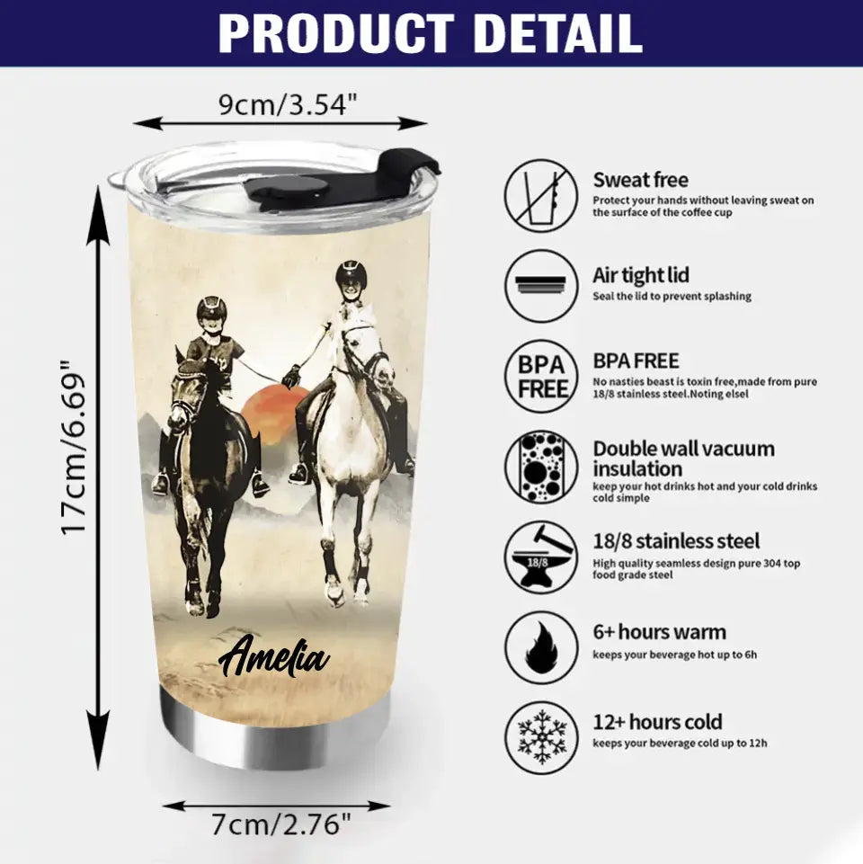 Personalized Horse Tumbler - Gift Idea For Horse Lovers - Upload Photo -  To My Daughter