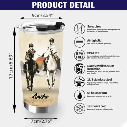 Personalized Horse Tumbler - Gift Idea For Horse Lovers - Upload Photo -  To My Daughter