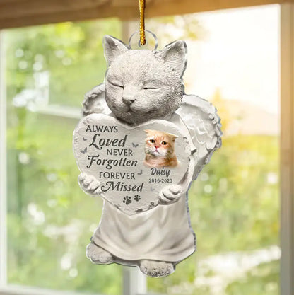Personalized Memorial Acrylic Ornament - Memorial Gift Idea For Cat Lover - Upload Cat Photo