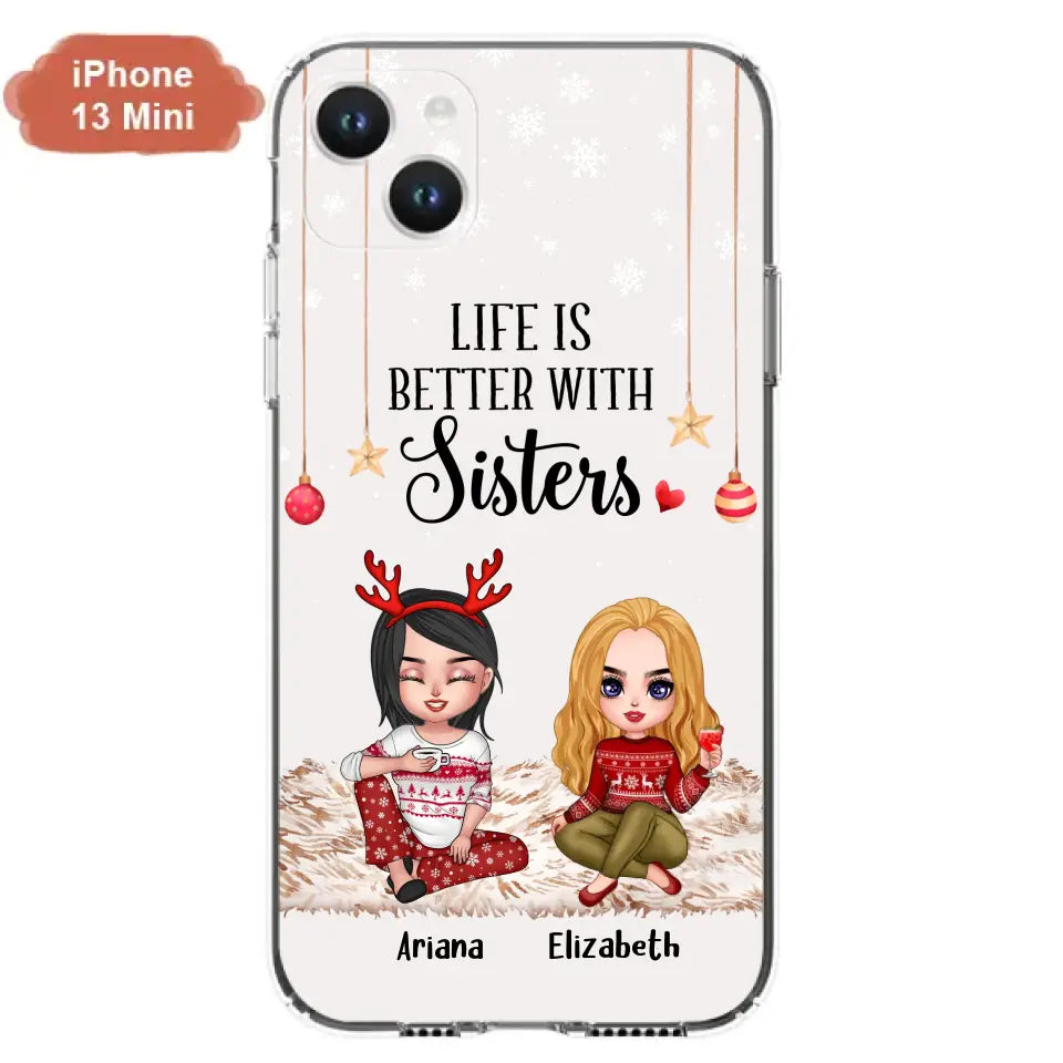 Personalized Besties Phone Case - Gift Idea For Friends/Sisters/Besties - Life Is Better With Sisters - Up to 5 People - Case For iPhone/Samsung