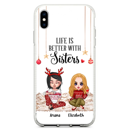 Personalized Besties Phone Case - Gift Idea For Friends/Sisters/Besties - Life Is Better With Sisters - Up to 5 People - Case For iPhone/Samsung