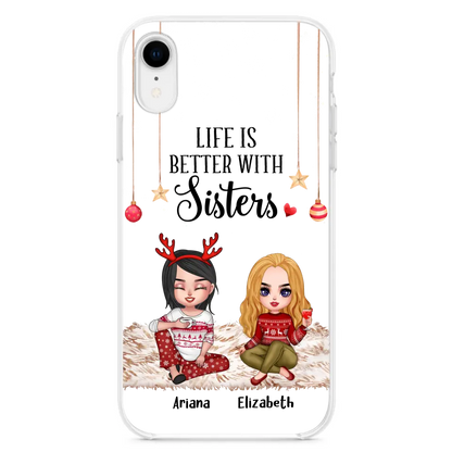 Personalized Besties Phone Case - Gift Idea For Friends/Sisters/Besties - Life Is Better With Sisters - Up to 5 People - Case For iPhone/Samsung