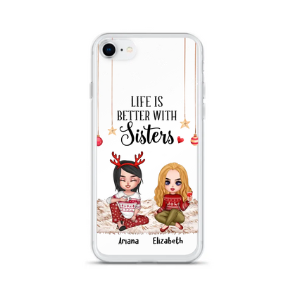 Personalized Besties Phone Case - Gift Idea For Friends/Sisters/Besties - Life Is Better With Sisters - Up to 5 People - Case For iPhone/Samsung