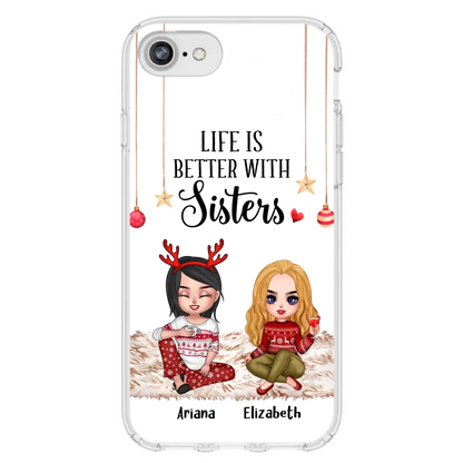Personalized Besties Phone Case - Gift Idea For Friends/Sisters/Besties - Life Is Better With Sisters - Up to 5 People - Case For iPhone/Samsung
