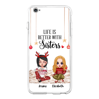 Personalized Besties Phone Case - Gift Idea For Friends/Sisters/Besties - Life Is Better With Sisters - Up to 5 People - Case For iPhone/Samsung