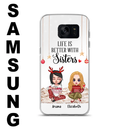 Personalized Besties Phone Case - Gift Idea For Friends/Sisters/Besties - Life Is Better With Sisters - Up to 5 People - Case For iPhone/Samsung