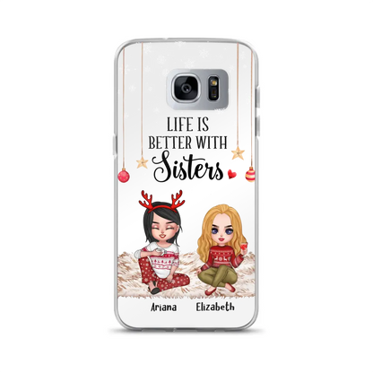 Personalized Besties Phone Case - Gift Idea For Friends/Sisters/Besties - Life Is Better With Sisters - Up to 5 People - Case For iPhone/Samsung