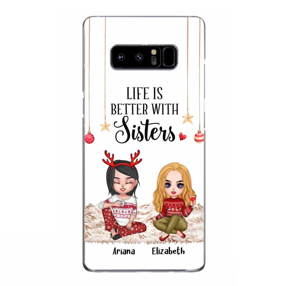 Personalized Besties Phone Case - Gift Idea For Friends/Sisters/Besties - Life Is Better With Sisters - Up to 5 People - Case For iPhone/Samsung