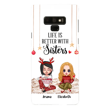 Personalized Besties Phone Case - Gift Idea For Friends/Sisters/Besties - Life Is Better With Sisters - Up to 5 People - Case For iPhone/Samsung