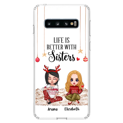 Personalized Besties Phone Case - Gift Idea For Friends/Sisters/Besties - Life Is Better With Sisters - Up to 5 People - Case For iPhone/Samsung