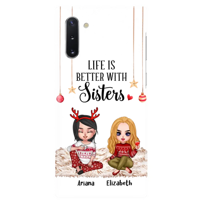 Personalized Besties Phone Case - Gift Idea For Friends/Sisters/Besties - Life Is Better With Sisters - Up to 5 People - Case For iPhone/Samsung