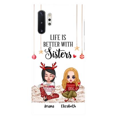 Personalized Besties Phone Case - Gift Idea For Friends/Sisters/Besties - Life Is Better With Sisters - Up to 5 People - Case For iPhone/Samsung