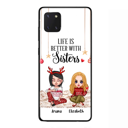 Personalized Besties Phone Case - Gift Idea For Friends/Sisters/Besties - Life Is Better With Sisters - Up to 5 People - Case For iPhone/Samsung