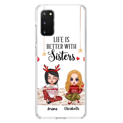 Personalized Besties Phone Case - Gift Idea For Friends/Sisters/Besties - Life Is Better With Sisters - Up to 5 People - Case For iPhone/Samsung