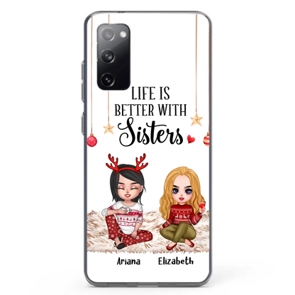 Personalized Besties Phone Case - Gift Idea For Friends/Sisters/Besties - Life Is Better With Sisters - Up to 5 People - Case For iPhone/Samsung