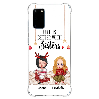 Personalized Besties Phone Case - Gift Idea For Friends/Sisters/Besties - Life Is Better With Sisters - Up to 5 People - Case For iPhone/Samsung