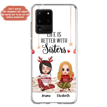 Personalized Besties Phone Case - Gift Idea For Friends/Sisters/Besties - Life Is Better With Sisters - Up to 5 People - Case For iPhone/Samsung