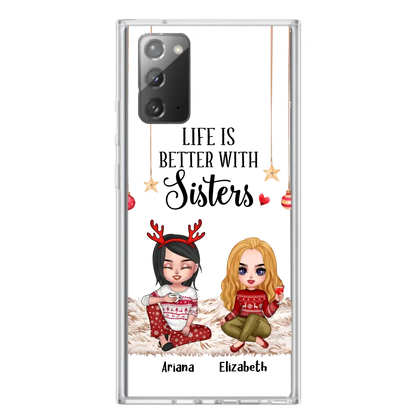 Personalized Besties Phone Case - Gift Idea For Friends/Sisters/Besties - Life Is Better With Sisters - Up to 5 People - Case For iPhone/Samsung