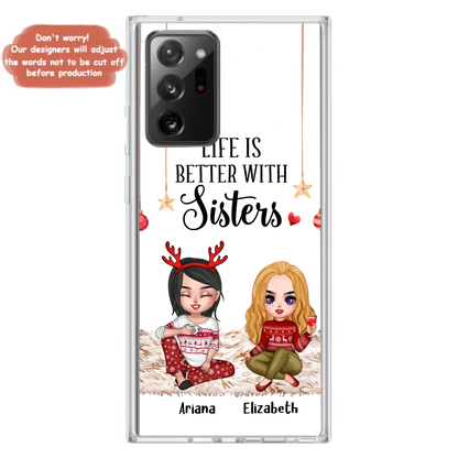 Personalized Besties Phone Case - Gift Idea For Friends/Sisters/Besties - Life Is Better With Sisters - Up to 5 People - Case For iPhone/Samsung