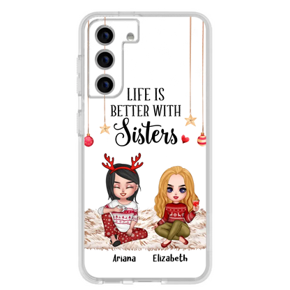 Personalized Besties Phone Case - Gift Idea For Friends/Sisters/Besties - Life Is Better With Sisters - Up to 5 People - Case For iPhone/Samsung