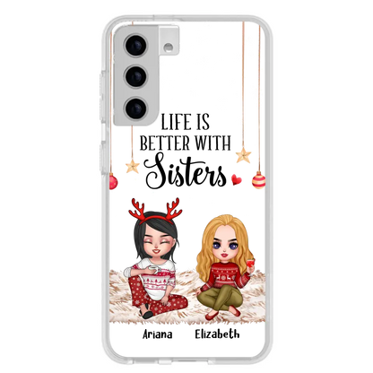 Personalized Besties Phone Case - Gift Idea For Friends/Sisters/Besties - Life Is Better With Sisters - Up to 5 People - Case For iPhone/Samsung