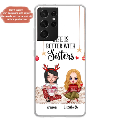 Personalized Besties Phone Case - Gift Idea For Friends/Sisters/Besties - Life Is Better With Sisters - Up to 5 People - Case For iPhone/Samsung