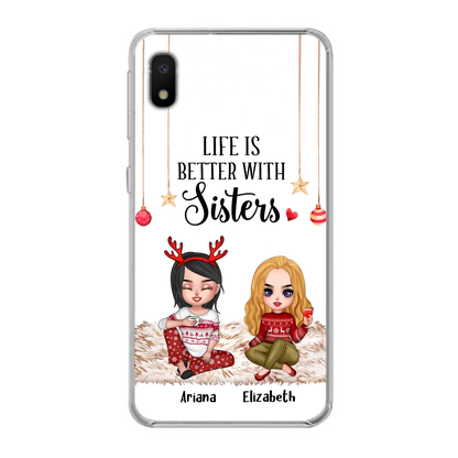 Personalized Besties Phone Case - Gift Idea For Friends/Sisters/Besties - Life Is Better With Sisters - Up to 5 People - Case For iPhone/Samsung