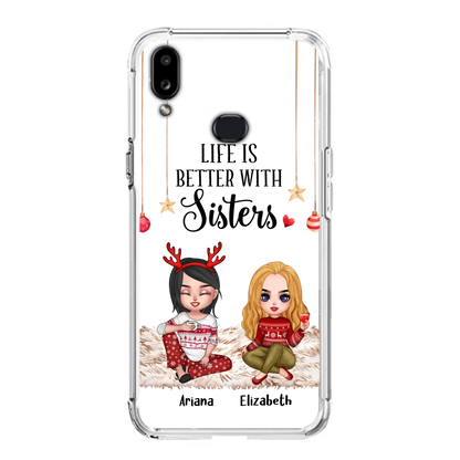 Personalized Besties Phone Case - Gift Idea For Friends/Sisters/Besties - Life Is Better With Sisters - Up to 5 People - Case For iPhone/Samsung