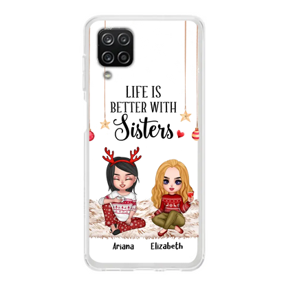 Personalized Besties Phone Case - Gift Idea For Friends/Sisters/Besties - Life Is Better With Sisters - Up to 5 People - Case For iPhone/Samsung