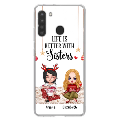 Personalized Besties Phone Case - Gift Idea For Friends/Sisters/Besties - Life Is Better With Sisters - Up to 5 People - Case For iPhone/Samsung