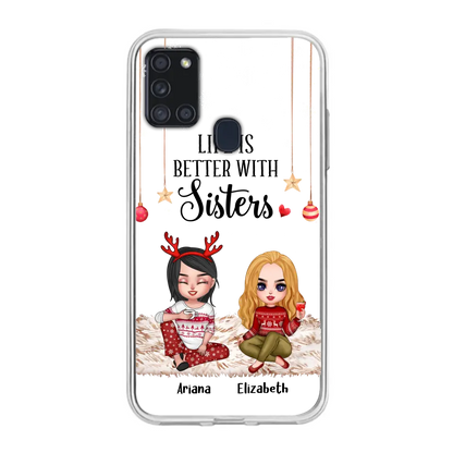 Personalized Besties Phone Case - Gift Idea For Friends/Sisters/Besties - Life Is Better With Sisters - Up to 5 People - Case For iPhone/Samsung