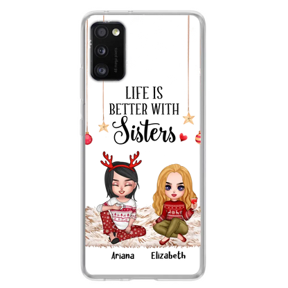 Personalized Besties Phone Case - Gift Idea For Friends/Sisters/Besties - Life Is Better With Sisters - Up to 5 People - Case For iPhone/Samsung