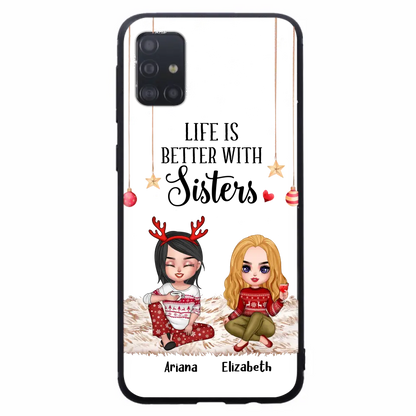 Personalized Besties Phone Case - Gift Idea For Friends/Sisters/Besties - Life Is Better With Sisters - Up to 5 People - Case For iPhone/Samsung