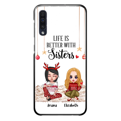 Personalized Besties Phone Case - Gift Idea For Friends/Sisters/Besties - Life Is Better With Sisters - Up to 5 People - Case For iPhone/Samsung