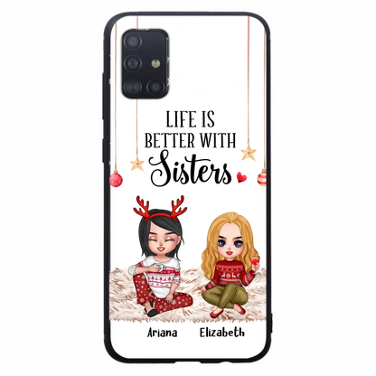 Personalized Besties Phone Case - Gift Idea For Friends/Sisters/Besties - Life Is Better With Sisters - Up to 5 People - Case For iPhone/Samsung