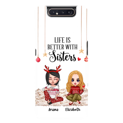 Personalized Besties Phone Case - Gift Idea For Friends/Sisters/Besties - Life Is Better With Sisters - Up to 5 People - Case For iPhone/Samsung