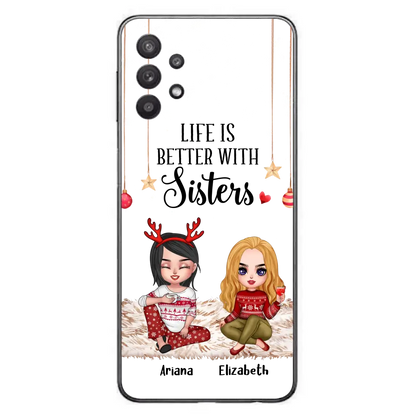 Personalized Besties Phone Case - Gift Idea For Friends/Sisters/Besties - Life Is Better With Sisters - Up to 5 People - Case For iPhone/Samsung