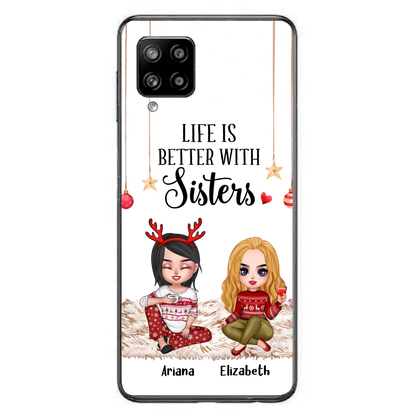 Personalized Besties Phone Case - Gift Idea For Friends/Sisters/Besties - Life Is Better With Sisters - Up to 5 People - Case For iPhone/Samsung