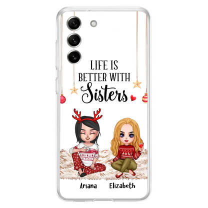 Personalized Besties Phone Case - Gift Idea For Friends/Sisters/Besties - Life Is Better With Sisters - Up to 5 People - Case For iPhone/Samsung