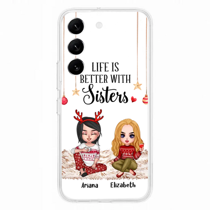 Personalized Besties Phone Case - Gift Idea For Friends/Sisters/Besties - Life Is Better With Sisters - Up to 5 People - Case For iPhone/Samsung