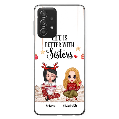 Personalized Besties Phone Case - Gift Idea For Friends/Sisters/Besties - Life Is Better With Sisters - Up to 5 People - Case For iPhone/Samsung