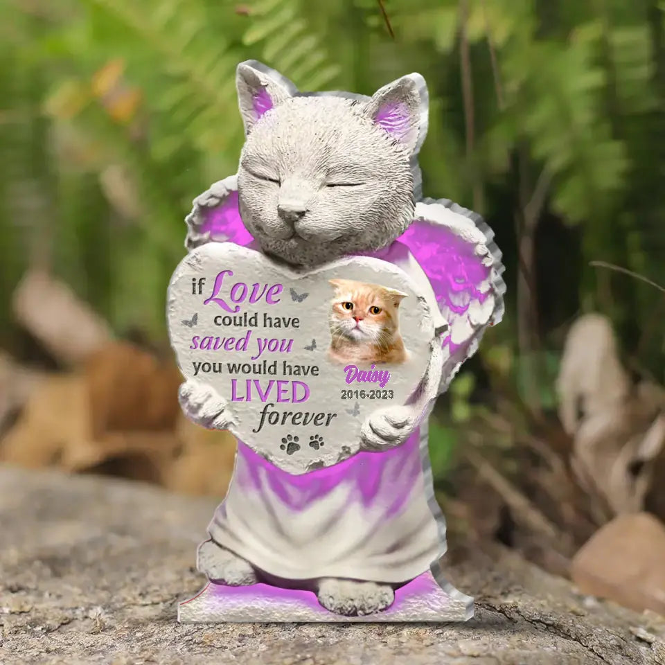 Personalized Cat Memorial Acrylic Plaque - Gift Cat Owners - Upload Photo