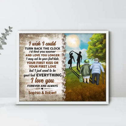 Personalized Couple Unframed Horizontal Poster - Gift Idea For Couple - I Wish I Could Turn Back The Clock