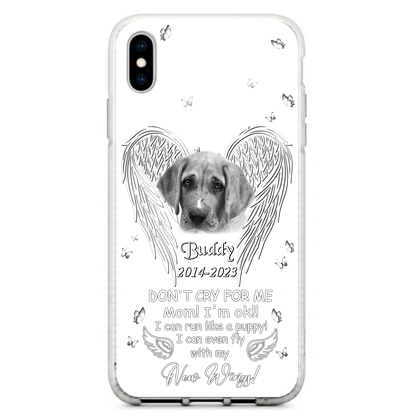 Custom Personalized Memorial Photo Phone Case - Memorial Gift Idea for Christmas - Don't Cry For Me Mom/Dad - Case For iPhone/Samsung