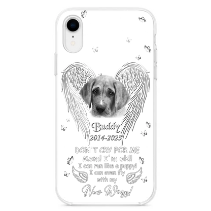 Custom Personalized Memorial Photo Phone Case - Memorial Gift Idea for Christmas - Don't Cry For Me Mom/Dad - Case For iPhone/Samsung