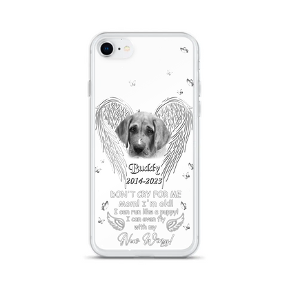 Custom Personalized Memorial Photo Phone Case - Memorial Gift Idea for Christmas - Don't Cry For Me Mom/Dad - Case For iPhone/Samsung