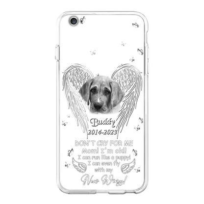 Custom Personalized Memorial Photo Phone Case - Memorial Gift Idea for Christmas - Don't Cry For Me Mom/Dad - Case For iPhone/Samsung