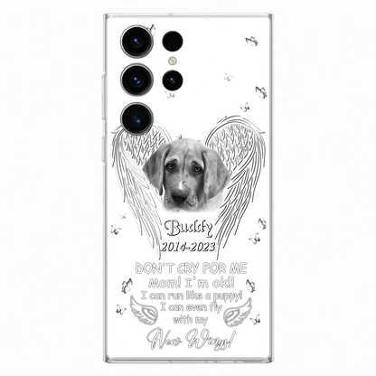 Custom Personalized Memorial Photo Phone Case - Memorial Gift Idea for Christmas - Don't Cry For Me Mom/Dad - Case For iPhone/Samsung